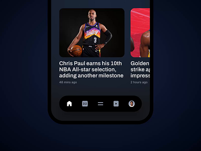 Navigation concept for the biggest leagues in the US animation app interaction mobile app ui ux