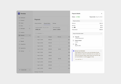 Payouts History Page figma payout details product design saas table ui ui design ux ux design