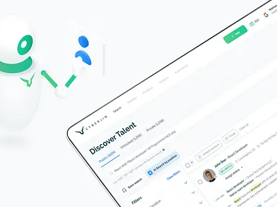 AI-powered Recruiting Platform - Home Page ai career design hiring interface job lead product recruitment saas ui uiux ux visual design