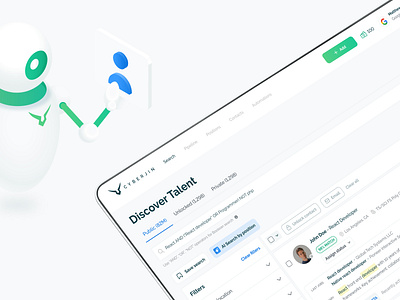 AI-powered Recruiting Platform - Home Page ai career design hiring interface job lead product recruitment saas ui uiux ux visual design