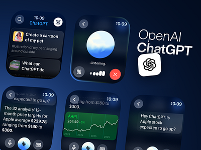 ChatGPT Integration on Apple Watch ai animation apple watch branding mobile mobile app motion graphics ui ux website