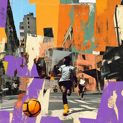 14/30 - 30 Days Ai Design Challenge ai challenge collage digital art football illustration midjourney soccer street