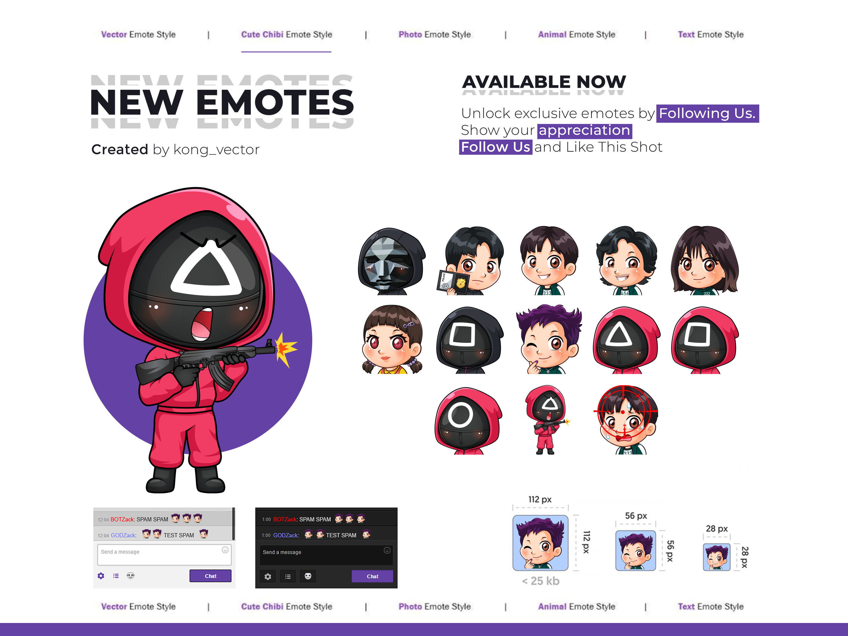 Example of Custom Emotes For Streamers