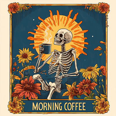 Morning Coffee 💀 branding graphic design