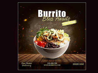 Burrito Bliss Awaits: Eye-Catching Food Poster Design addesign advertisingdesign brandpromotion burritobowl creativead creativeposter designinspiration digitalmarketing foodadvertisement foodart foodbranding fooddesign foodmarketing foodphotography graphicdesign menudesign posterdesign restaurantad typographydesign visualstorytelling