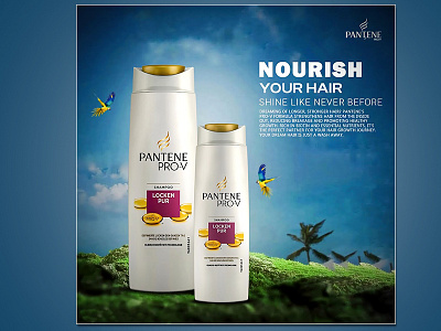 Creative Product Ad- for Pantene Pro-V Shampoo addesigninspiration advertisementdesign beautyproductdesign brandpromotion creativeposter creativevisuals digitalmarketing elegantaddesign graphicdesign haircaredesign haircareposter hairproductmarketing healthandbeautydesign modernaesthetics natureinspireddesign panteneprov productadvertisement productbranding shampooad visualstorytelling