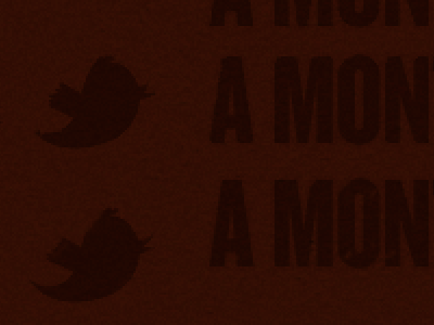 A MON bird dark knockout paper texture twitter weathered worn
