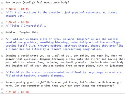 Body.Re/View Script bodyimageproject copywriting script ulysses video writing