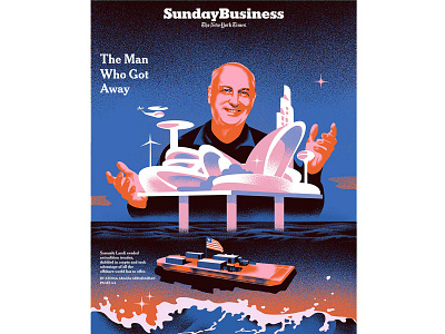 for NYTimes Sunday Business adventure blue business crime illustration magazine newspaper portrait sea story