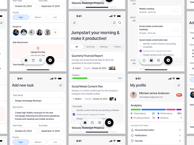 Task Manager Mobile App UI/UX assign assign task attachment b2c detail task file ios management mobile app mobile app design product design progress project management task management task manager task manager mobile app task manager uiux team management ui kit uiux