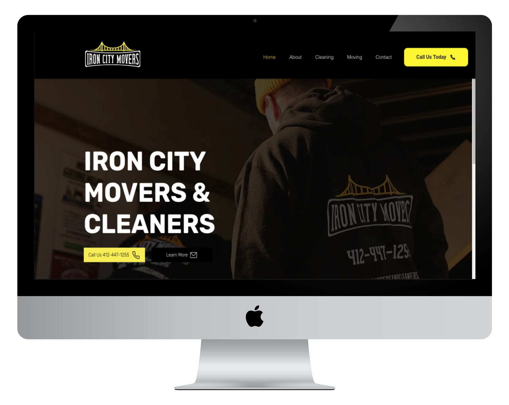 Iron City Movers branding logo moving company ui web design