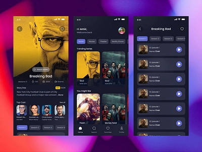 Movie and Series streaming app 🎥 app branding cinema clean design graphic design home illustration logo mobile app movie series stream streaming ui uiux ux