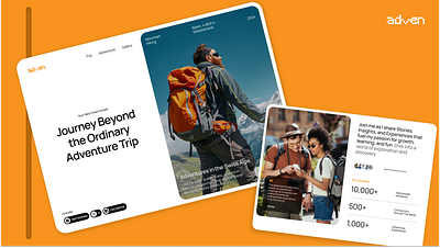Adven - Travel Landing Page adventure journey logo travel travellogo ui ux
