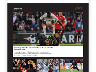 Club News - Landing page graphic design motion graphics ui