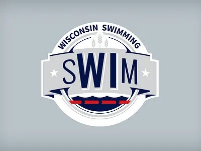 Wisconsin Swimming Primary Mark branding design identity illustration logo milwaukee olympics sports swimming water wisconsin