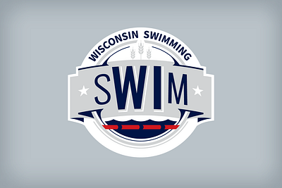 Wisconsin Swimming Primary Mark branding design identity illustration logo milwaukee olympics sports swimming water wisconsin