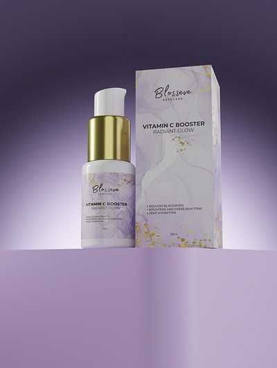 Serum Label and Packaging design for SKINCARE brand 3d 3d mockup beauty blender bottle label box branding cosmetic cosmetic label cosmetic packaging cosmetic product design design for all illustration label design logo packaging design serum skincare ui