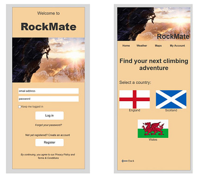 RockMate Climbing App Prototype
