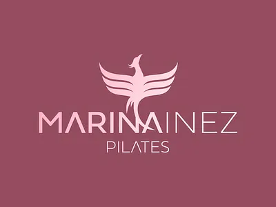 Marinainez Pilates Studio Logo brand identity branding brandmark design elegant exercise fitness logo graphic design logo logo design logo mark modern pilates pink sport studio typography visual identity wellness yogo