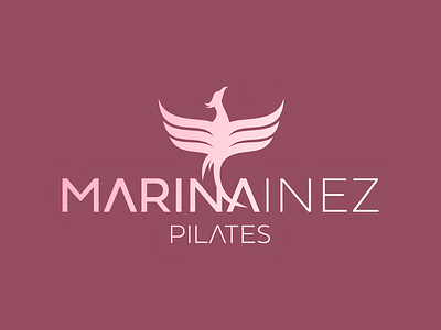 Marinainez Pilates Logo brand identity branding brandmark design elegant exercise fitness logo graphic design logo logo design logo mark modern pilates pink studio typography visual identity wellness wellness brand yogo