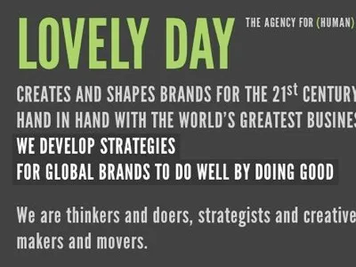 Lovely Day agency branding collaboration copywriting entrepreneurship launch quickie sustainability