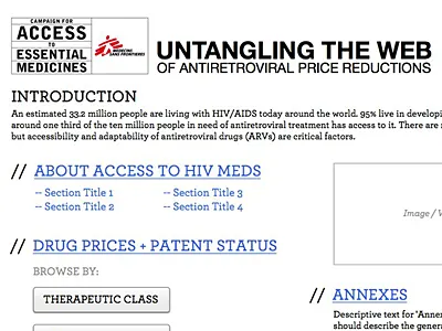 Medecins Sans Frontieres -- Wireframe msf wireframing