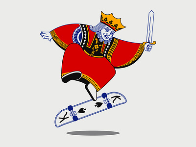 King's Flip art card color drawing flip graphic illustration illustrator king playingcard poker skate skateboard vector