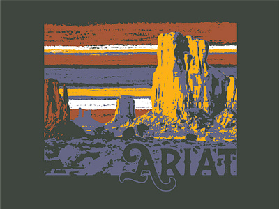 Monument Sunset illustration landscape monument valley serape southwest sunset tee shirt western