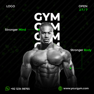 Gym Post Design fitness post design graphic design gym post design gym poster social media post social media post design