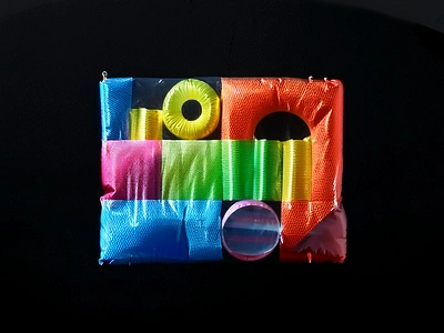 Plastics 3d colors composition geometric graphic design packaging plastic shapes