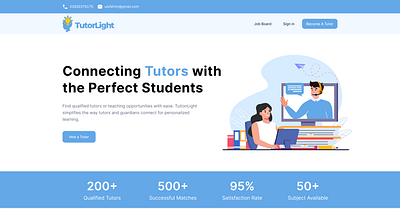 Tutor Service Hero Section app design branding dashboard design finding job hero logo ui uiux ux