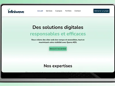 Infiniwave– Design durable et accessible. agency website ecoconception green