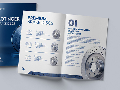 Layout of Catalogue for Rotinger Brake Discs car parts catalog catalogue layout design