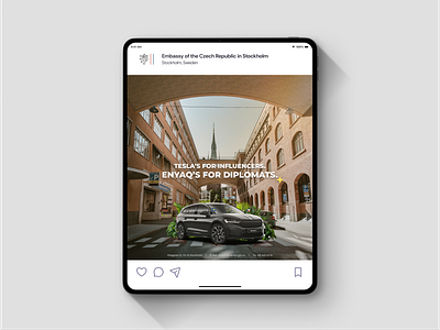 Czech Embassy Stockholm: Škoda Enyaq Video & Campaign 3d blender graphic design social media content ui ux video editing