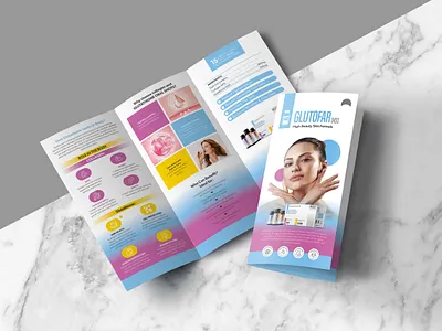 Glutathione Tri Fold Brochure Design broucher design designing drop card flyer glutahione graphic designer literature nutra pharma pharmaceuticals product shots skincare tri fold visual aid