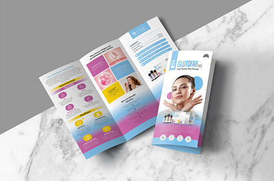 Glutathione Tri Fold Brochure Design broucher design designing drop card flyer glutahione graphic designer literature nutra pharma pharmaceuticals product shots skincare tri fold visual aid