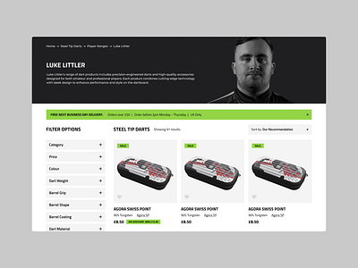 Target Darts - Ecom. website clean darts design ecommerce interface target ui ux website