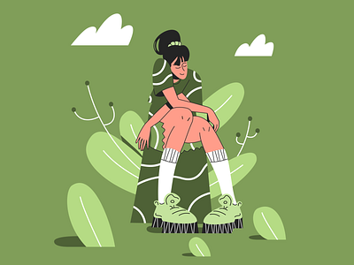 Dreaming in green character design character illustration graphic design illustration illustrator