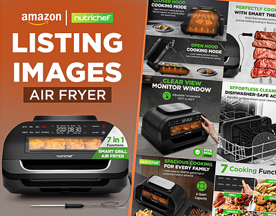 Nutrichef Amazon Listing Images | Air Fryer EBC air fryer air fryer design amazon graphics amazon listing amazon listing images creative listing ebc design ecommerce design ecommerce graphics enhanced brand content graphic design home cooking infographic design infographics listing images lsiting design nutrichef nutrichef air fryer product images product marketing