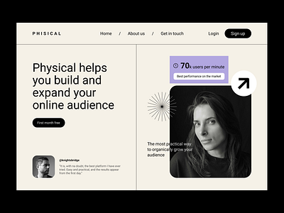 Phisical website brutalism clean design desktop home home screen layout modern ui responsive site ui user experience user interface ux website website design