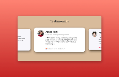 Daily UI Day 39 — Testimonial 🌟 colourpallate design figma logo testimonials typography ui