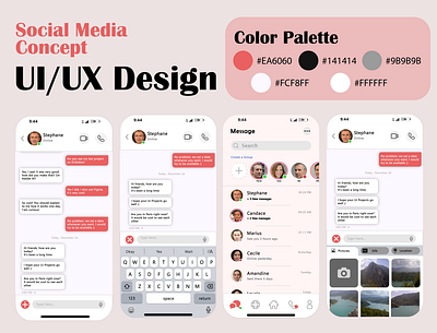 Messaging Social Media Concept graphic design illustrator ui ux