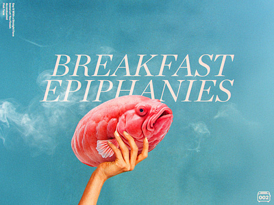 Breakfast Epiphanies fish poster pun vintage