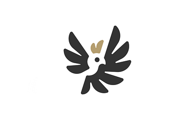 Playful Baby Kakadu Logo with Spread Wings bird cacadu cute logo wings