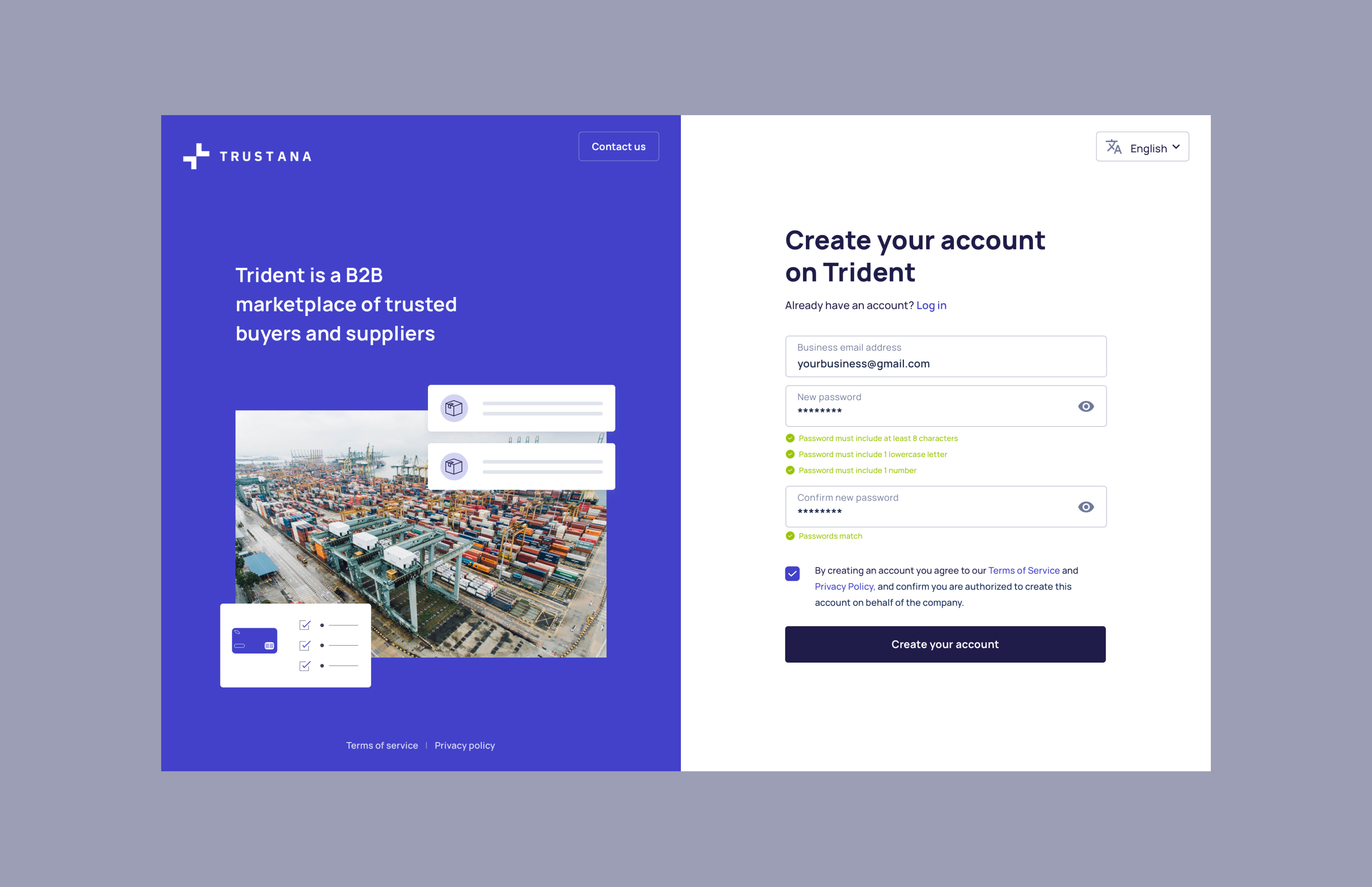 Example of Supplier Onboarding - B2B e-commerce platform