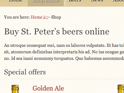 Fantasy redesign: St. Peter's Brewery beer bottle brown css3 e commerce fantasy redesign html5