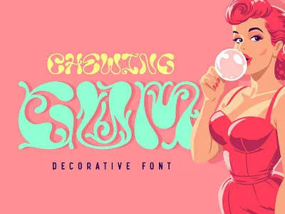 Chewing Gum - Font and Vector Bonus! text