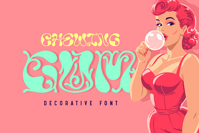 Chewing Gum - Font and Vector Bonus! text