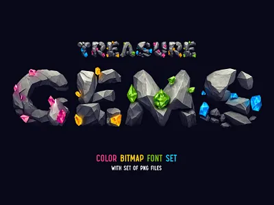 Treasure Gems - Color Bitmap Font element