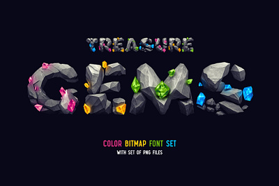 Treasure Gems - Color Bitmap Font element